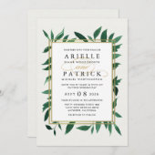 Verdure Aquarelle Botanique Mariage Invitations (Devant / Derrière)