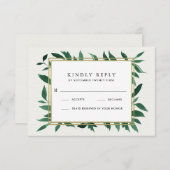 Verdure Aquarelle Botanique Mariage RSVP Cartes (Devant / Derrière)