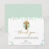 Verdure aquarelle Merci d'événement religieux (Devant / Derrière)
