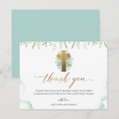 Verdure aquarelle Merci d'événement religieux (Devant / Derrière)