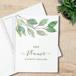 Verdure aquarelle personnalisée<br><div class="desc">Ce planificateur botanique est décoré avec une simple aquarelle de verdure. Facilement personnalisable avec votre nom et votre année. Aquarelle originale © Michele Davies.</div>