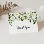 Verdure Automne Plié Carte de remerciements Mariag<br><div class="desc">Ce carte de remerciements mariage plié d'automne verdoyant est parfait pour un mariage rustique. Le design est doté d'élégantes pivoines blanches aquarelles avec feuillage vert. Personnalisez l'intérieur de la carte avec vos noms, et un message de remerciement. Ou laissez la section de message de remerciement vide et écrivez une note...</div>