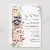 Verdure Bois Créatures Baby shower Invitation (Devant)