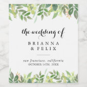 Verdure Botanique Feuillage Mariage Étiquettes de  (Étiquettes simples)