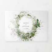 Verdure botanique Mariage élégant Tri-Fold Invita (Page de couverture)