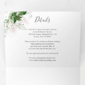 Verdure botanique Mariage élégant Tri-Fold Invita (Intérieur en premier)