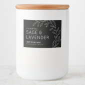 Verdure botanique minimale Étiquette à eau noire (Devant)