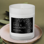 Verdure botanique minimale Étiquette à eau noire