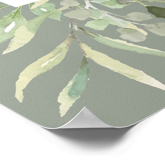 Verdure Botanique Sage Vert Mariage Affiche de bie (Coin)