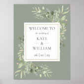 Verdure Botanique Sage Vert Mariage Affiche de bie (Devant)