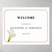 Verdure Calla Lily Affiche de bienvenue Mariage (Devant)