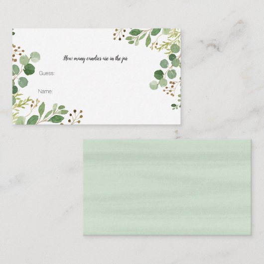 Verdure Combien de bonbons dans le pot Carte (Devant / Derrière)