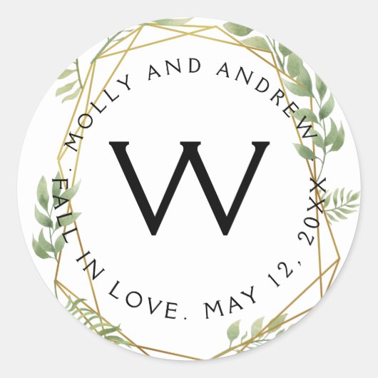 verdure cristalline feuillage STICKER fête/mariage (Devant)