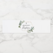 Verdure Croix d'or Baptême Étiquette de bouteille  (Étiquettes simples)