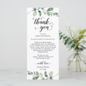 Verdure, Dîner Lieu Cadre Carte de remerciements (Debout devant)