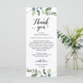 Verdure, Dîner Lieu Cadre Carte de remerciements (Debout devant)