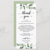 Verdure, Dîner Lieu Cadre Carte de remerciements (Devant / Derrière)