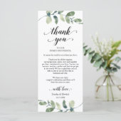 Verdure, Dîner Lieu Cadre Carte de remerciements (Debout devant)