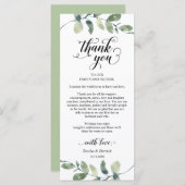 Verdure, Dîner Lieu Cadre Carte de remerciements (Devant / Derrière)