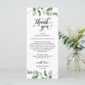 Verdure, Dîner Lieu Cadre Carte de remerciements (Debout devant)