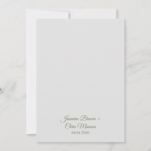 Verdure Élégant Rustique Floral Faire-part de mari (Dos)