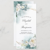 Verdure et Fleurs blanches Programmes de mariage (Devant / Derrière)