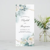 Verdure et Fleurs blanches Programmes de mariage (Debout devant)