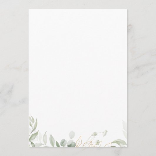 Verdure et or | Carte de conseil Mariage (Dos)