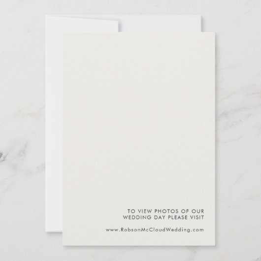 Verdure et or Dark Navy Elopement Faire-part (Dos)