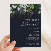 Verdure et or Dark Navy Elopement Faire-part