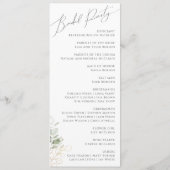 Verdure et or | Programme de mariage (Dos)