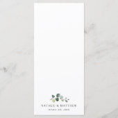 Verdure, Eucalyptus Feuille, Boho, Menu Mariage (Dos)