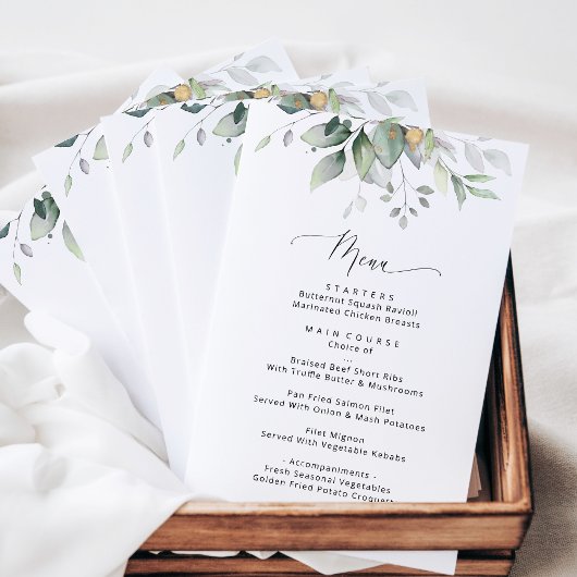 Verdure, Eucalyptus Feuille, Boho, Menu Mariage