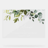 Verdure, Eucalyptus Feuilles, Baby shower Bienvenu (Recto)