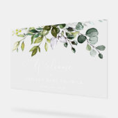 Verdure, Eucalyptus Feuilles, Baby shower Bienvenu (Angle)
