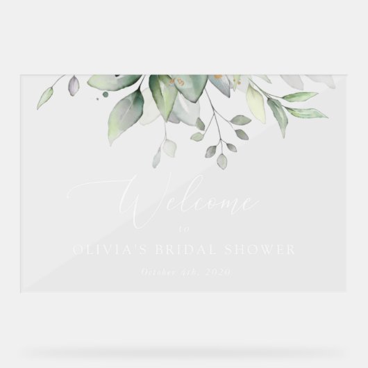 Verdure, Eucalyptus Feuilles, Boho, Bienvenue nupt (Recto)