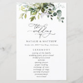 Verdure, Eucalyptus Feuilles, programme de mariage (Devant)