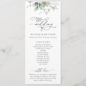 Verdure, Eucalyptus Feuilles, programme de mariage (Devant)