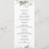 Verdure, Eucalyptus Feuilles, programme de mariage (Dos)