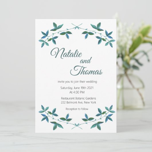 Verdure, Faire-part de mariage imprimable, Simple (Debout devant)