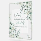 Verdure fleurie colorée Accueil Mariage dépoli (Angle)