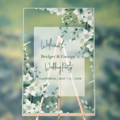 Verdure fleurie colorée Accueil Mariage dépoli (Neutre)