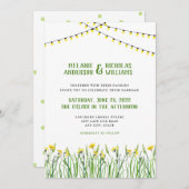 Verdure + Fleurs sauvages + lumières faire-part de (Devant / Derrière)