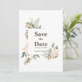 Verdure Floral Elégant Mariage Invitation (Debout devant)