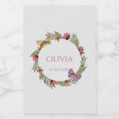 Verdure Floral Mini bouteilles de vin Étiquette (Étiquettes simples)