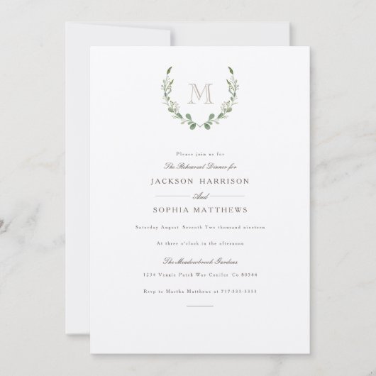 Verdure formelle et rustique | Invitation de maria (Devant)