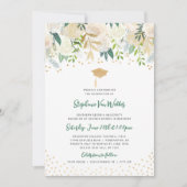 Verdure + Gold Confetti graduation INVITATION (Devant)