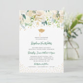 Verdure + Gold Confetti graduation INVITATION (Debout devant)