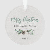 Verdure hivernale rustique Monogramme Wreath Bois  (dos)