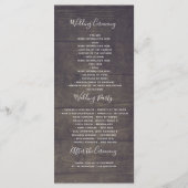 Verdure Jardin rustique Programmes de mariage (Dos)